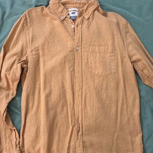 Old Navy Men's Long-Sleeve Button-Down Shirt in Mustard